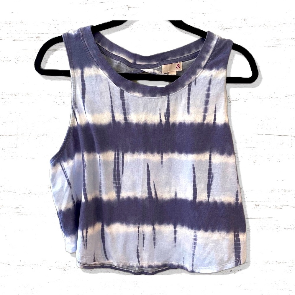 Tie dye cropped sleeveless top with open back XL